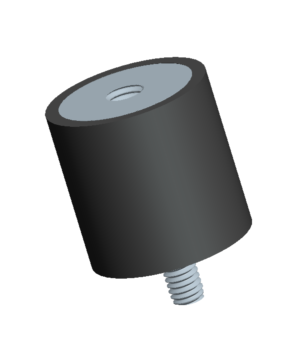 Male Female Combination of a Cylindrical Rubber Mount used for Anti Vibration
