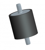 Male Male Style of a Cylindrical Rubber Mount used for Vibration Isolation
