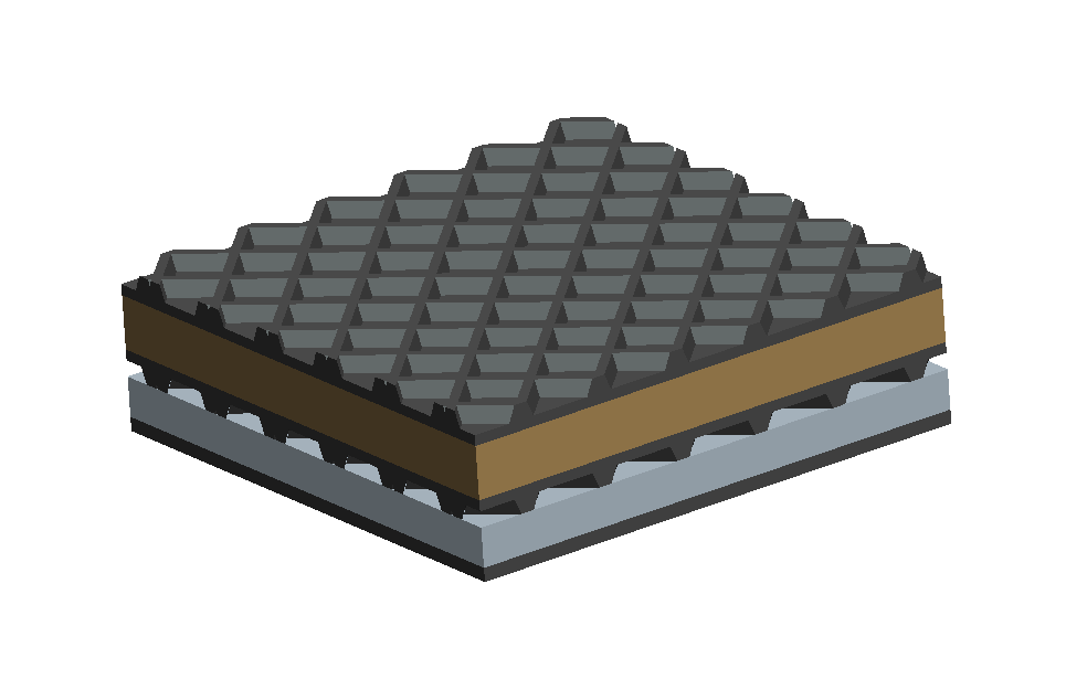 Vibration Isolation Pads made of Rubber, Cork, and Steel