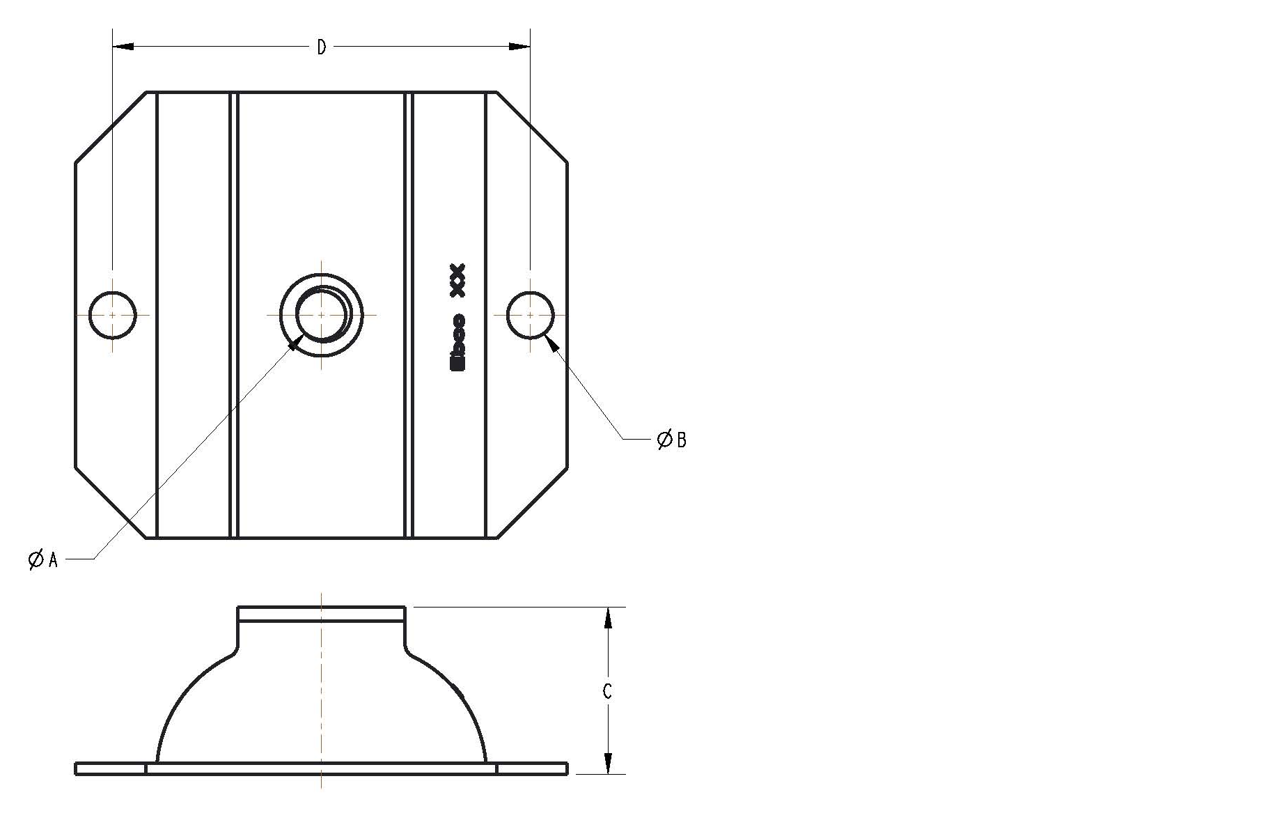 Diagram of an Arch Style Anti-Vibration Isolator