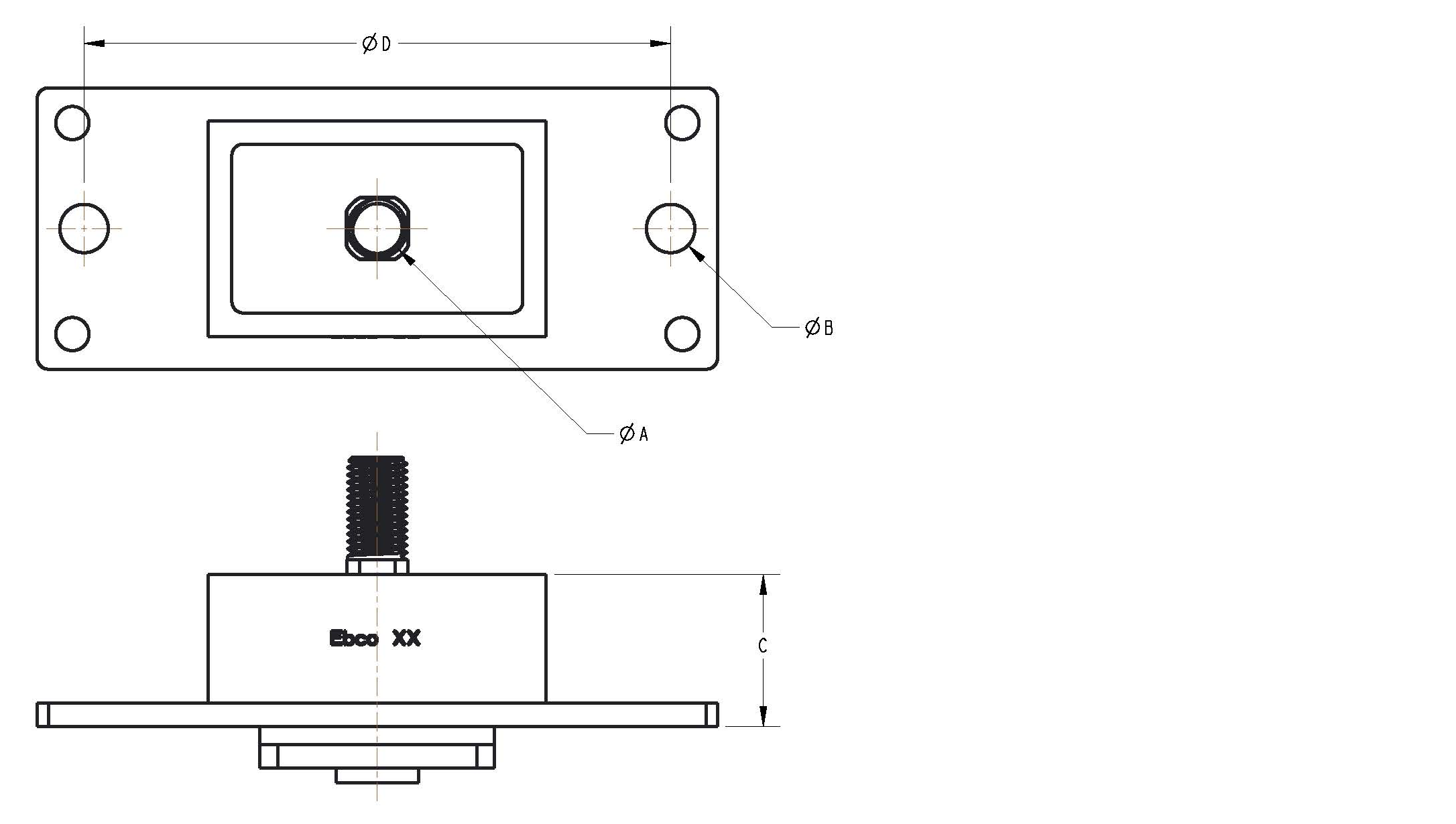 Diagram of a Block Rubber Plate Mount