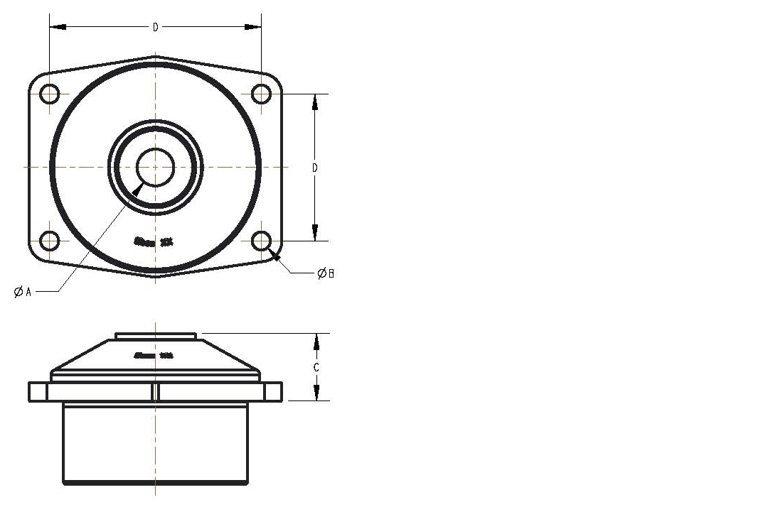 Diagram of a Cast Rubber Plate Mount