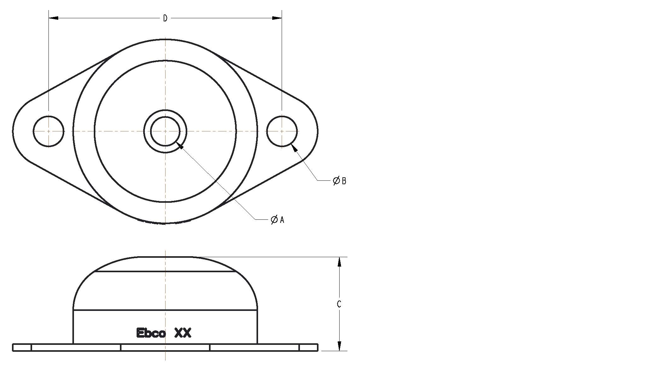 Diagram of a Dome Style Anti-Vibration Isolator