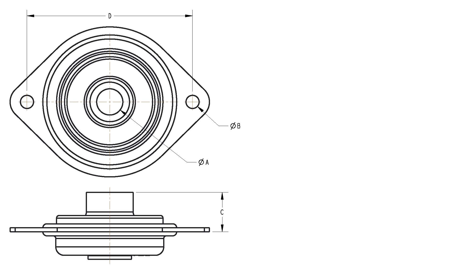 Diagram of a Multi-Plane Rubber Plate Mount