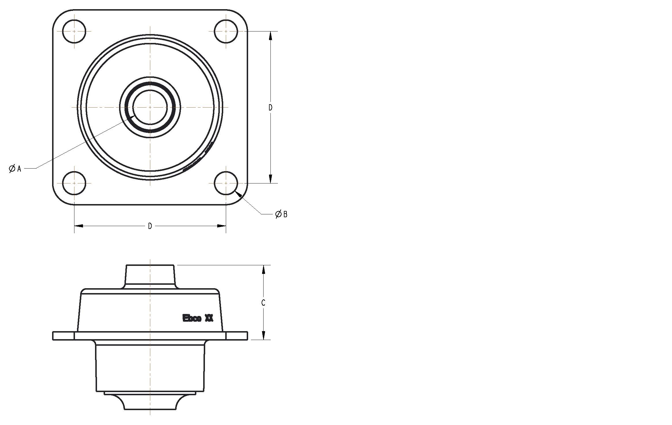 Diagram of an Offset Rubber Plate Mount