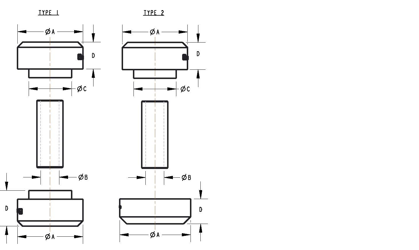 Three-Piece Center-Bonded Rubber Vibration Isolator Diagram