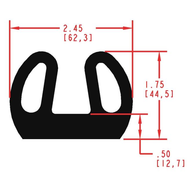 Dense extruded rubber profile