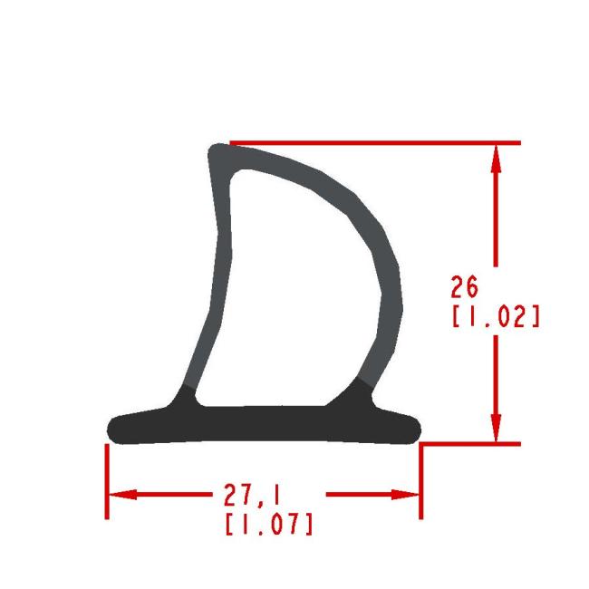Extruded side bulb track seal 