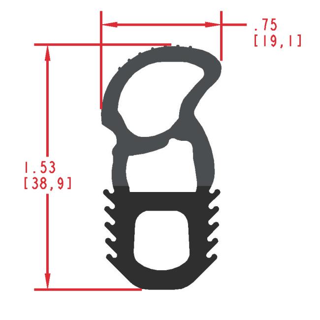 Dense and Sponge Rubber Seal Profile ERS312