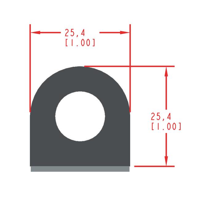 Sponge Rubber D-Seal, ES318