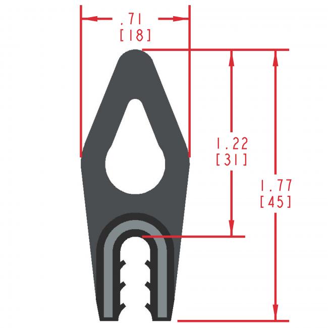 MC1060 - Extruded Top Bulb Seal