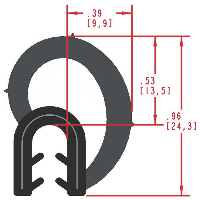 MC1880 side and top bulb seal epdm sponge