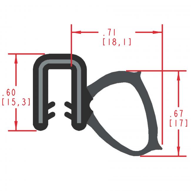 MC1910 - Extruded Side Bulb Seal