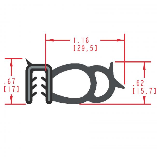 MC5030 - Extruded Side Bulb Seal