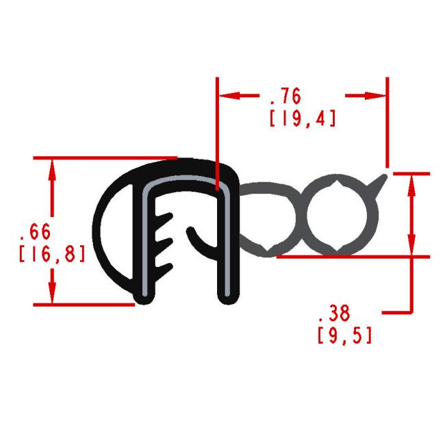 Rubber Seal with Side Bulb, Profile MC5037