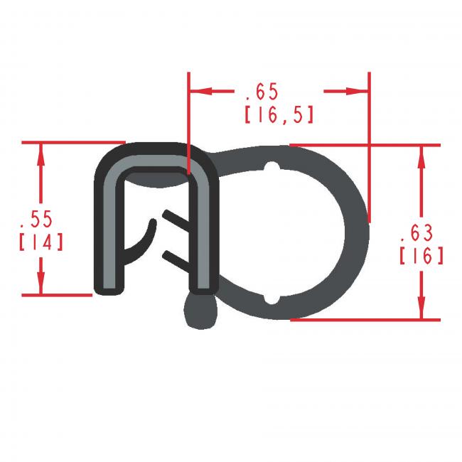 MC5111 - Extruded Side Bulb Seal