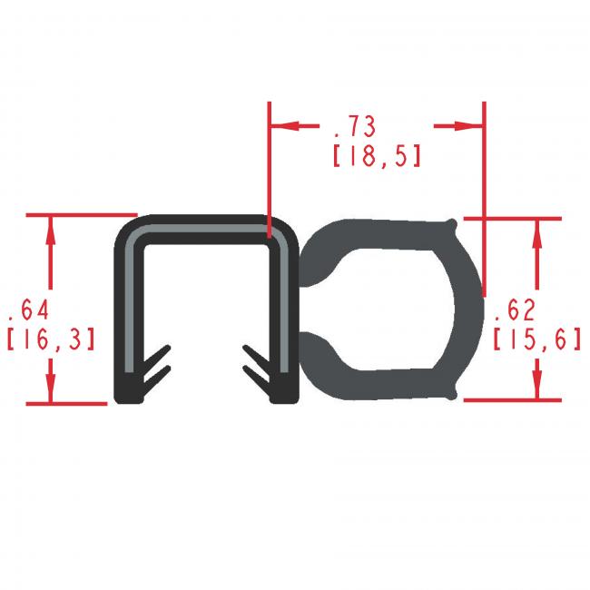 MC5145 - Extruded Side Bulb Seal