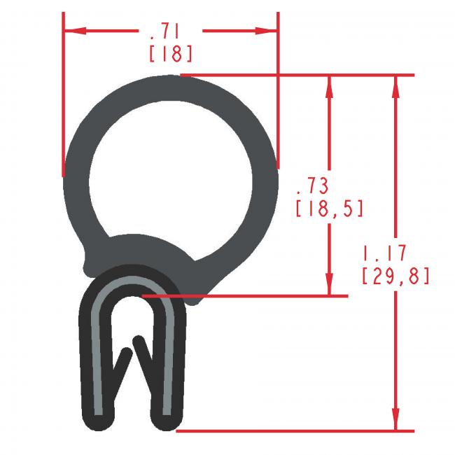 MC5165 - Extruded Top Bulb Seal