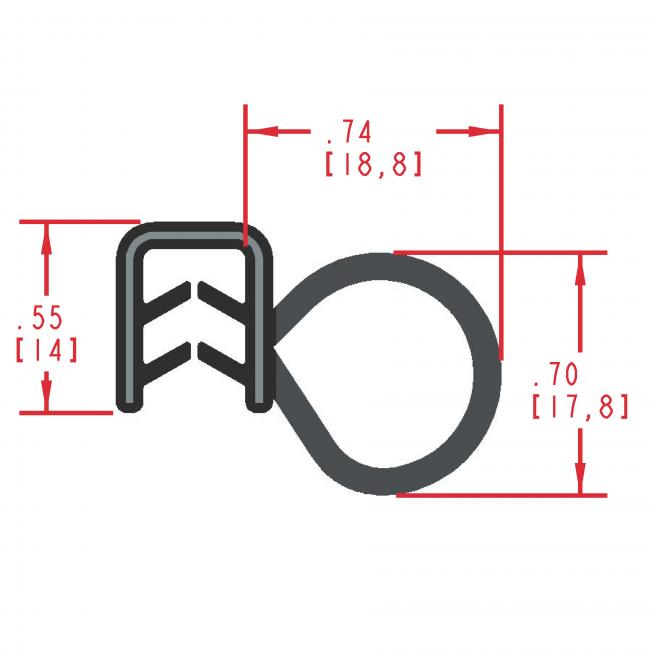 MC5175 - Extruded Side Bulb Seal