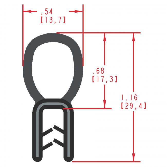 MC880 - Extruded Bulb Seal