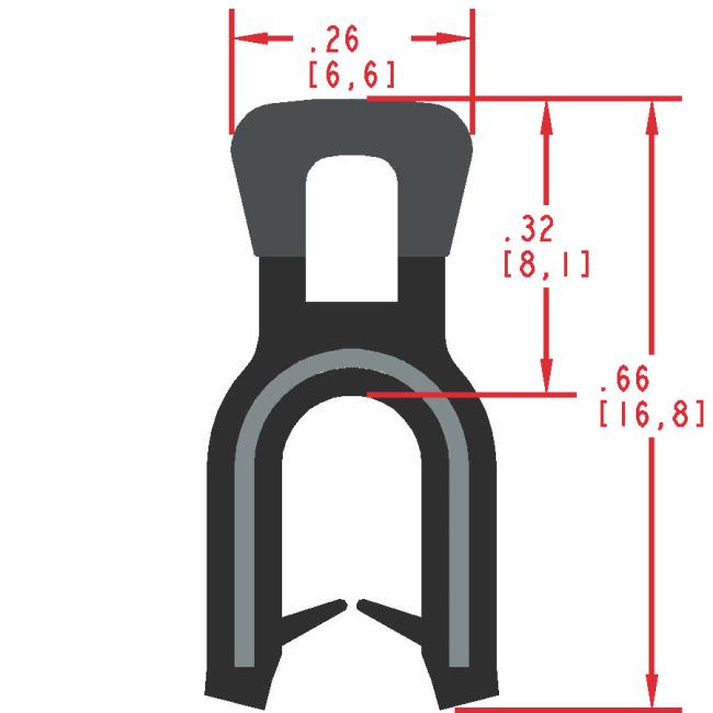 Rubber Seal with Top Bulb, Profile MC900