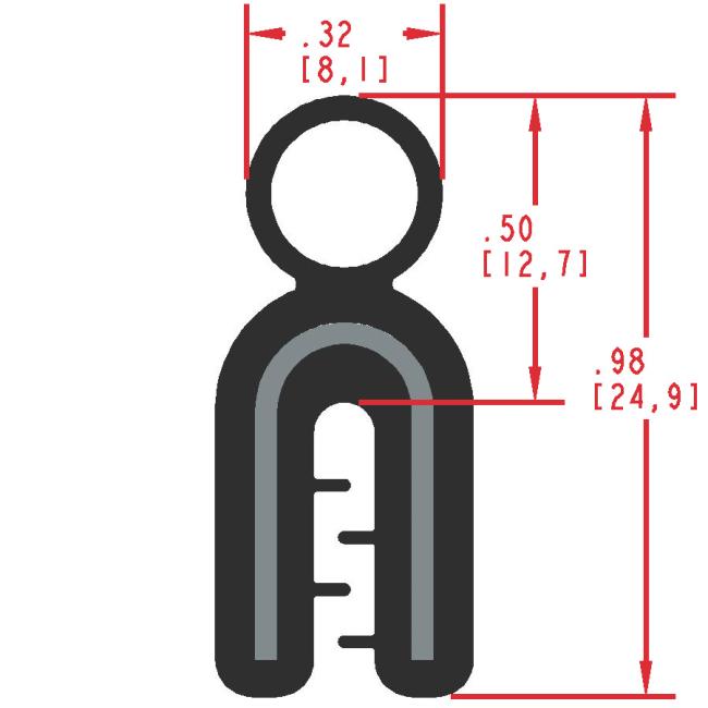 Rubber Seal with Top Bulb, Profile MC920