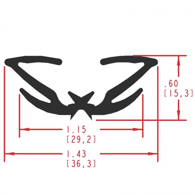 Flocked Rubber Seal Profile EF300