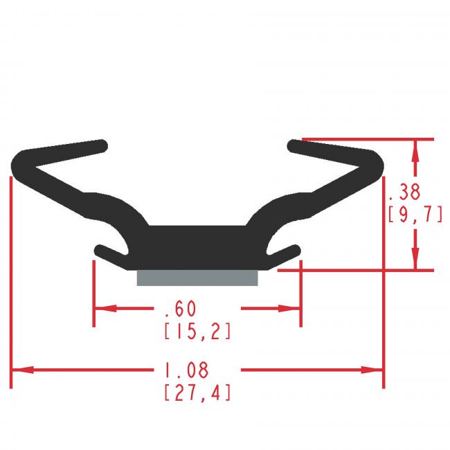 Flocked Rubber Seal Profile EF310