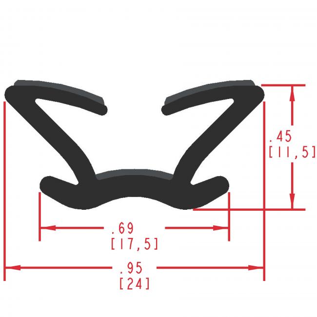 Flocked Rubber Seal Profile EF320