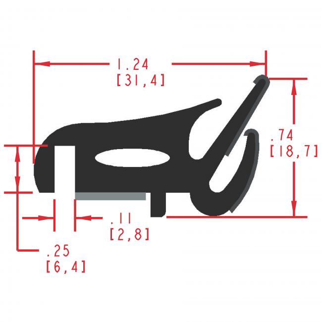 Flocked Rubber Seal Profile EF400