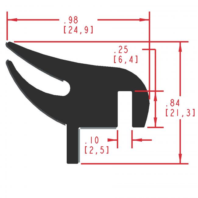 Flocked Rubber Seal Profile EF405