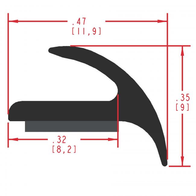 Dense Rubber Seal Profile ER240