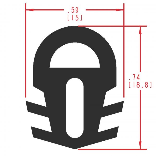 Dense Rubber Seal Profile ER450