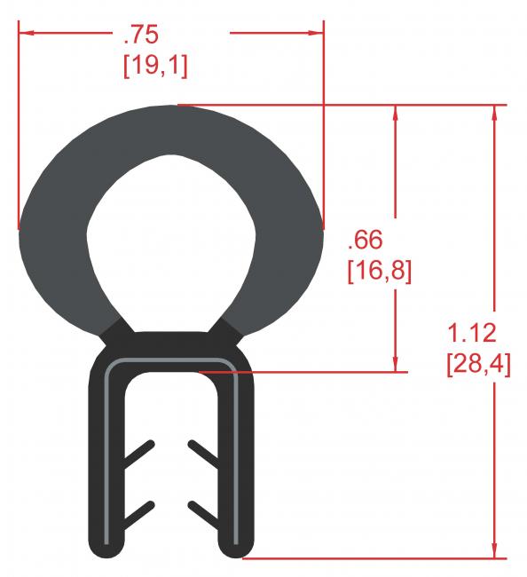 Rubber Seal with Top Bulb, Profile MC1000