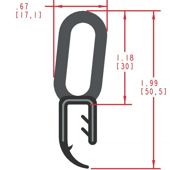 Rubber Seal with Top Bulb, Profile MC1110