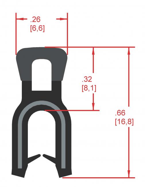 Rubber Seal with Top Bulb, Profile MC900