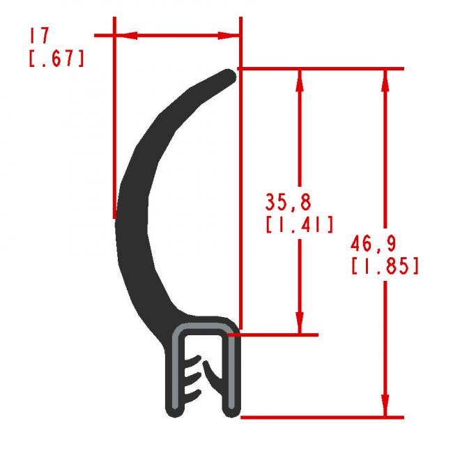 MC9040, EPDM sponge flap seal