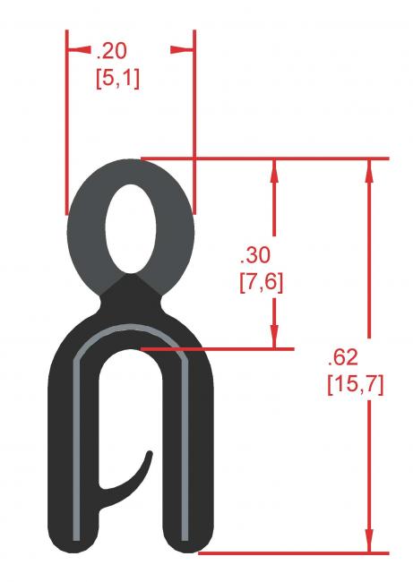 Rubber Seal with Top Bulb, Profile MC910