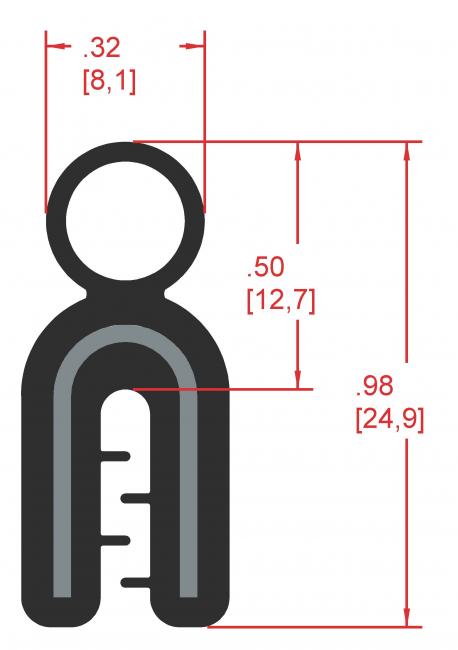 Rubber Seal with Top Bulb, Profile MC920
